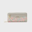 ローラアシュレイホーム(LAURA ASHLEY HOME)のノーソップ ブルーム柄 ラウンド ウォレット グレー(112)