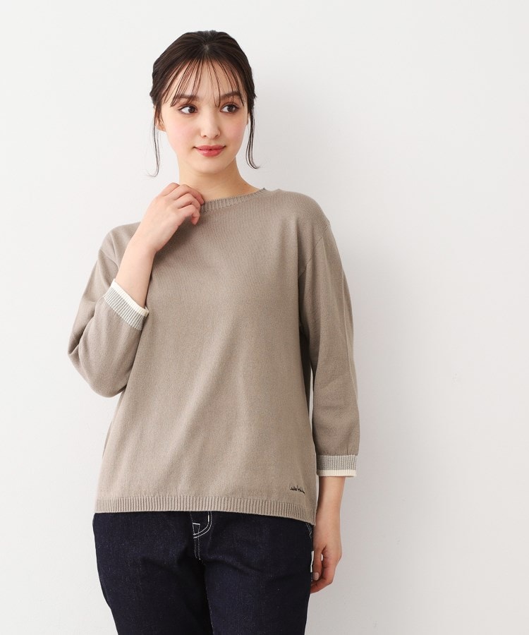 ローラアシュレイホーム(LAURA ASHLEY HOME)の【日本製/八分袖/ワンマイルウエア】コットン コンパクトヤーン プルオーバー ベージュ(152)