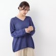 ローラアシュレイホーム(LAURA ASHLEY HOME)の【日本製】ツムギ Vネックプルオーバー ブルー(092)