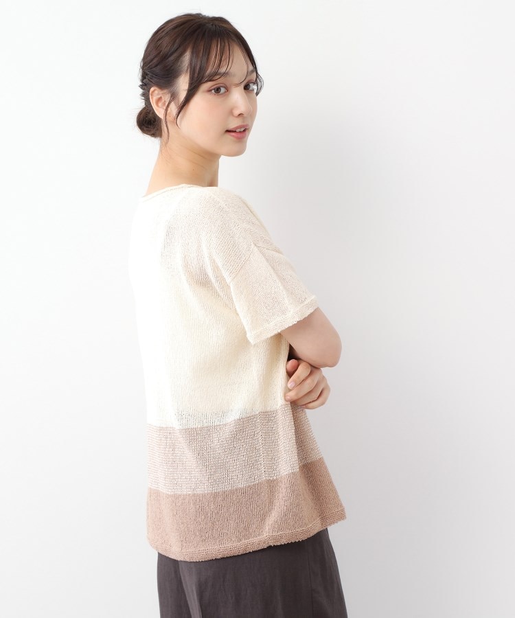 ローラアシュレイホーム(LAURA ASHLEY HOME)の【日本製】ツムギ 裾ボーダー半袖プルオーバー10