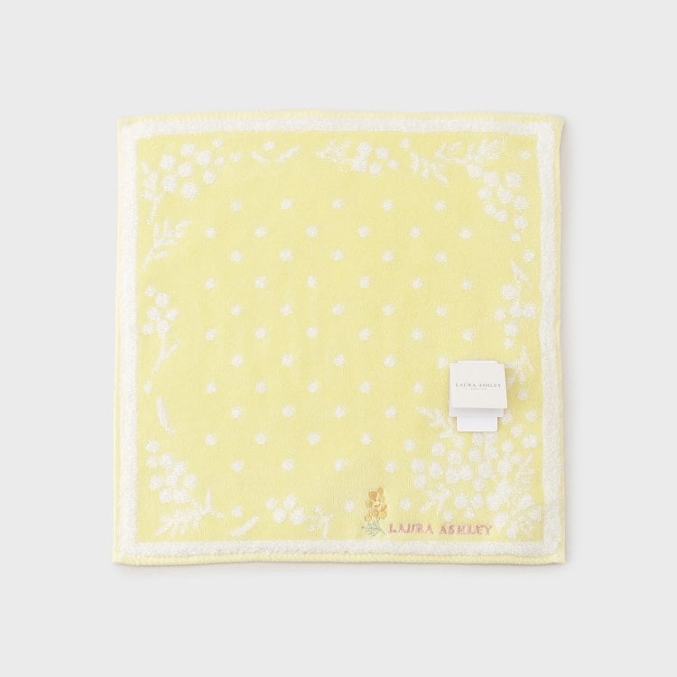 ローラアシュレイホーム(LAURA ASHLEY HOME)の【ギフトにおすすめ！】ミモザ柄 タオルハンカチ ハンカチ・ハンドタオル