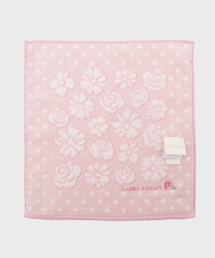 ローラアシュレイホーム(LAURA ASHLEY HOME)のドットフラワー柄 タオルハンカチ ピンク(171)