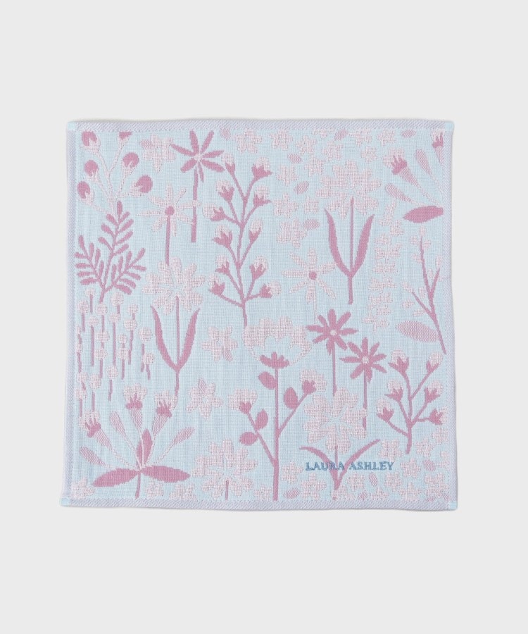 ローラアシュレイホーム(LAURA ASHLEY HOME)の3重ガーゼ フラワーハンカチ ブルー(191)