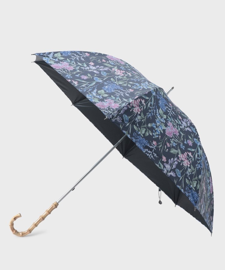 ローラアシュレイホーム(LAURA ASHLEY HOME)の【UVカット/遮熱効果/晴雨兼用】エルストン ガーデン柄 長傘 ブルー(193)