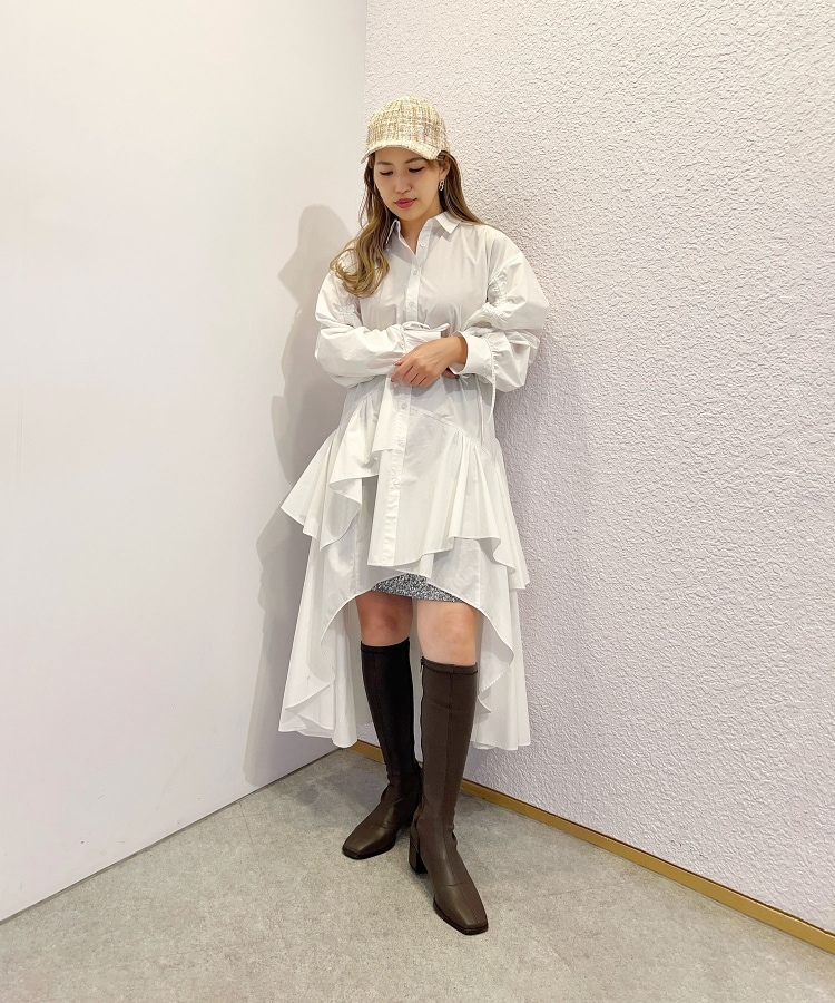 スクエアトゥローヒールストレッチロングブーツ(ブーツ スクエアトゥローヒールストレッチロングブーツ(ブーツ