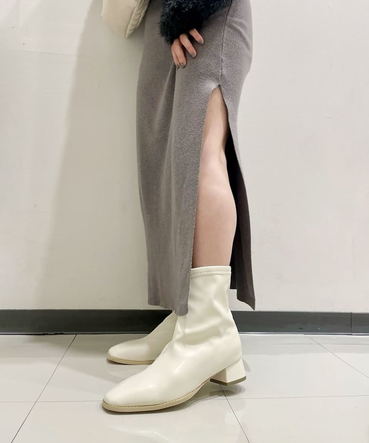 スクエアトゥストレッチショートブーツ【ESPERANZA_blanca スクエアトゥストレッチショートブーツ【ESPERANZA_blanca