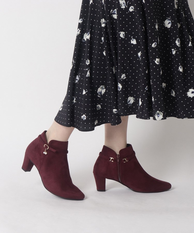 エスペランサ(ESPERANZA)のデコレーションミドルヒールショートブーツ25