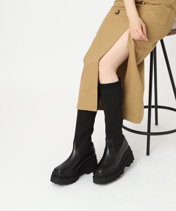 ニットロングブーツ - 靴 ニットロングブーツ - 靴