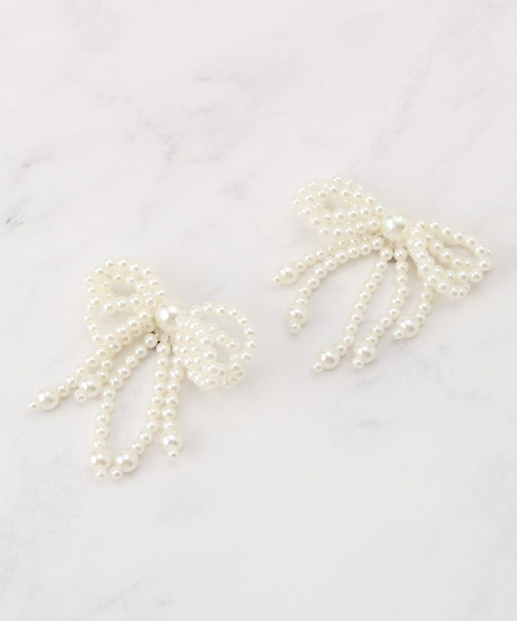 エスペランサ(ESPERANZA)のリボンビーズシューズアクセ アイボリー(004)