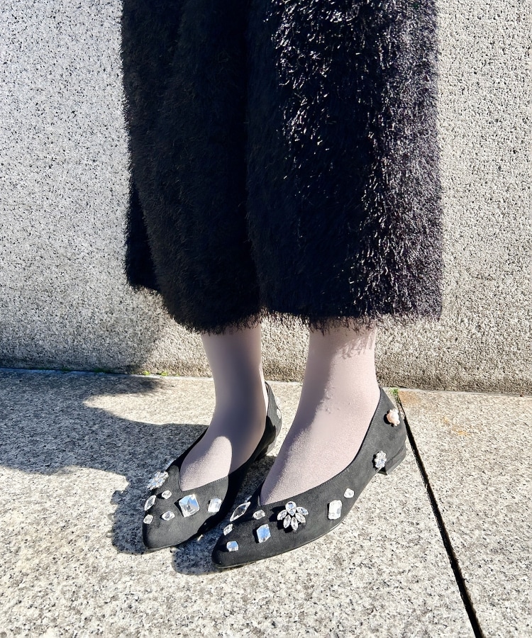 エスペランサ(ESPERANZA)のビジューフラットパンプス 結婚式二次会 パーティー 24SS14