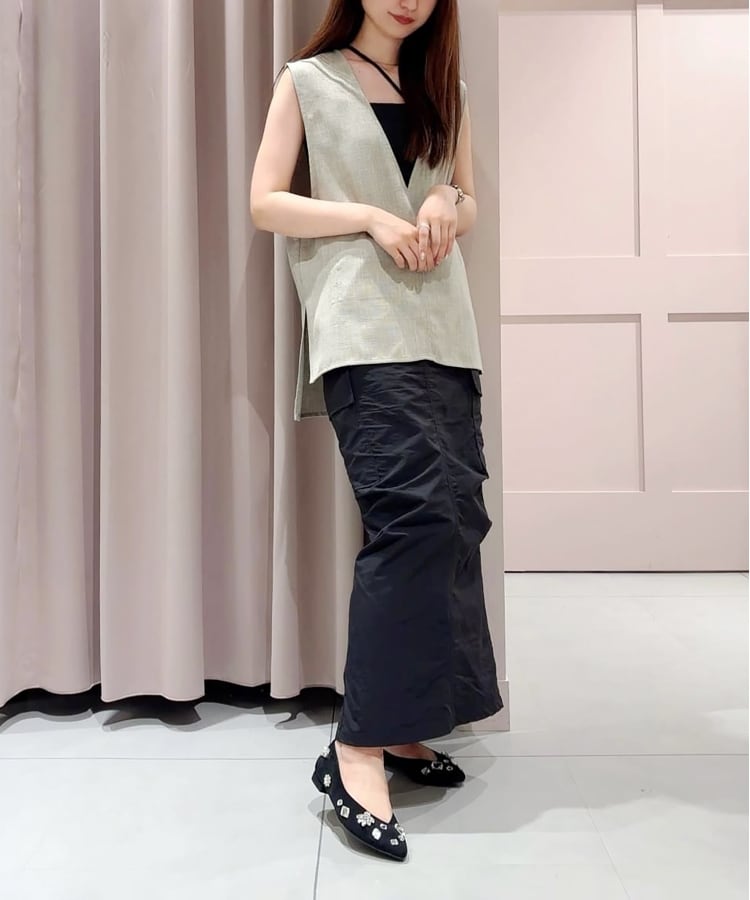 エスペランサ(ESPERANZA)のビジューフラットパンプス 結婚式二次会 パーティー 24SS17