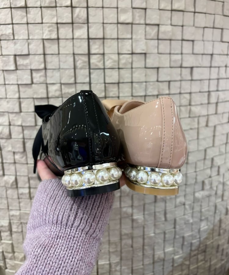 フェイクパールヒールレースアップシューズ 24SS(ドレス フェイクパールヒールレースアップシューズ 24SS(ドレス