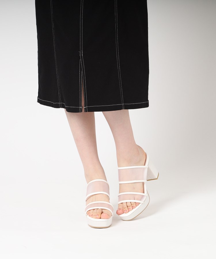 エスペランサ(ESPERANZA)のダブルベルトラメ厚底ミュールサンダル 24SS25