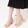 エスペランサ(ESPERANZA)のダブルベルトラメ厚底ミュールサンダル 24SS45