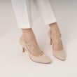 エスペランサ(ESPERANZA)のサイドオープンリボン付きヒールパンプス 結婚式二次会 パーティー 24SS18