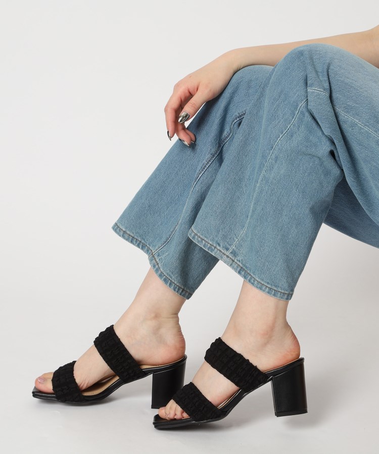 エスペランサ(ESPERANZA)のダブルベルト太ヒールミュールサンダル 24SS50