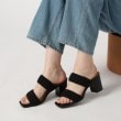 エスペランサ(ESPERANZA)のダブルベルト太ヒールミュールサンダル 24SS45