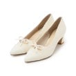 エスペランサ(ESPERANZA)のビジューリボンポインテッドトゥパンプス アイボリー(904)
