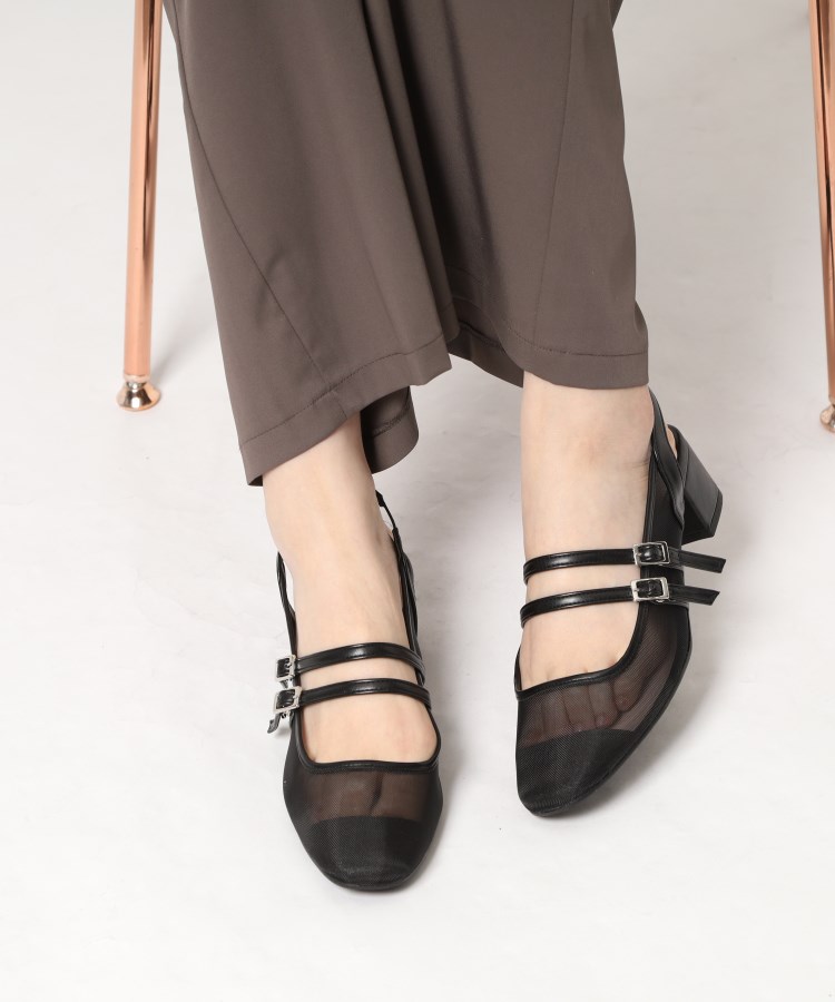 エスペランサ(ESPERANZA)のダブルベルトメッシュパンプス14