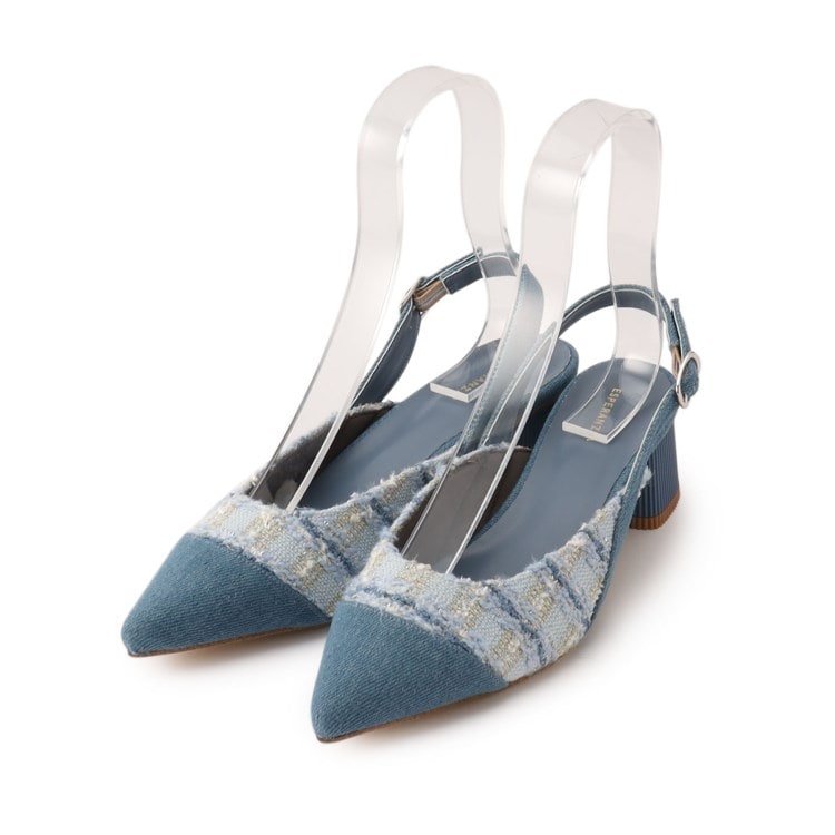 エスペランサ(ESPERANZA)のポインテッド切り替えバックストラップ パンプス