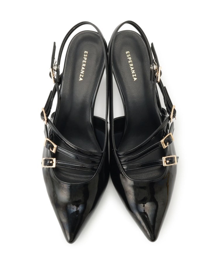 エスペランサ(ESPERANZA)のバックストラップミドルヒールパンプス6