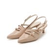 エスペランサ(ESPERANZA)のバックストラップミドルヒールパンプス ピンクブラウン(245)