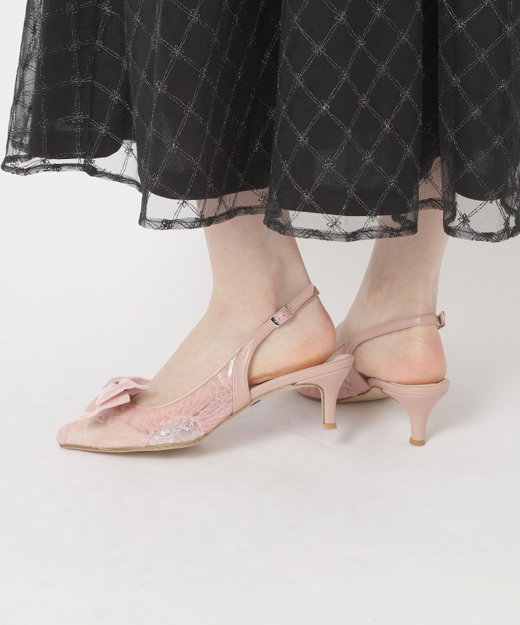 エスペランサ(ESPERANZA)のリボンチュールレースバックストラップ2WAYパンプス24
