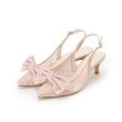 エスペランサ(ESPERANZA)のリボンチュールレースバックストラップ2WAYパンプス ピンク(372)