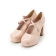 エスペランサ(ESPERANZA)のクロスダブルバックル厚底パンプス 結婚式二次会 パーティー 25SS ピンク(272)