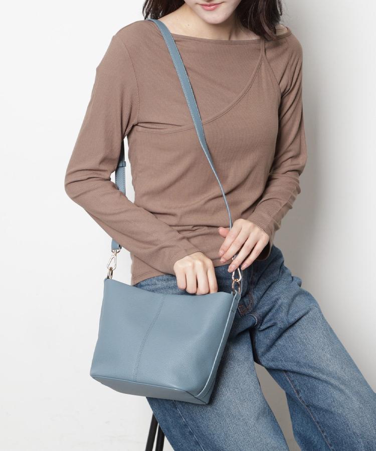 エスペランサ(ESPERANZA)の2WAYチェーン編みハンドルショルダーバッグ ブルー(092)