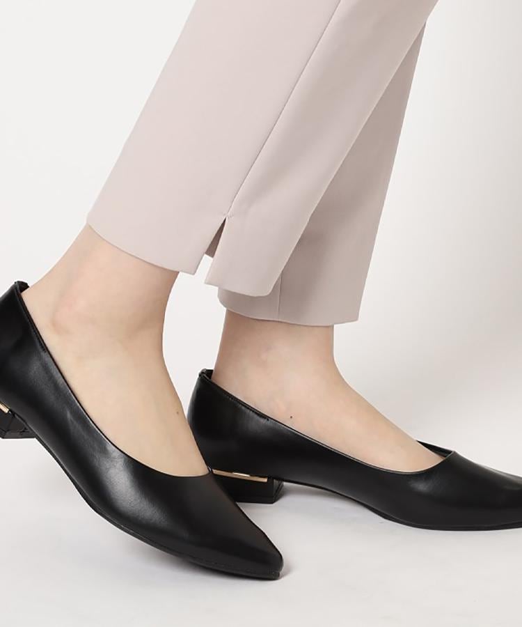 エスペランサ(ESPERANZA)の＼累計販売7000足／通勤通学におすすめクッションフラットヒールパンプス 歩きやすい、疲れにくい、痛くない ブラック(019)