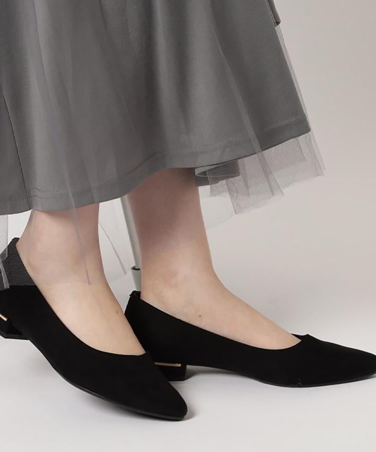 エスペランサ(ESPERANZA)の＼累計販売7000足／通勤通学におすすめクッションフラットヒールパンプス 歩きやすい、疲れにくい、痛くない ブラック(119)