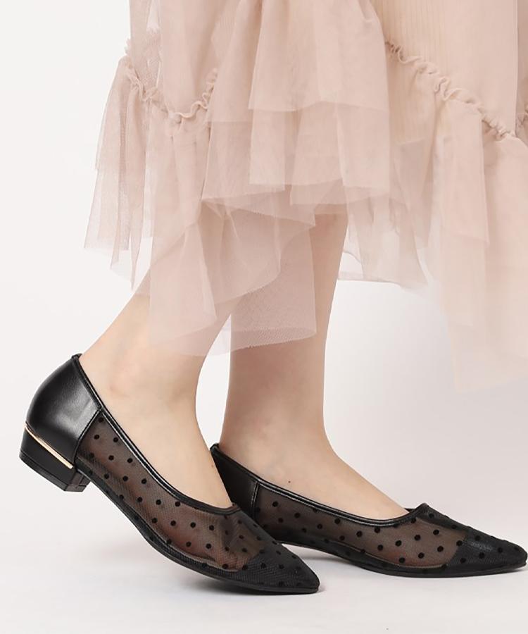 エスペランサ(ESPERANZA)の＼累計販売7000足／通勤通学におすすめクッションフラットヒールパンプス 歩きやすい、疲れにくい、痛くない ブラック(519)