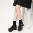 シーエス ティーアンドピー(csT&P)のキラキラハートバックルらくちんウエッジ厚底パンプス22