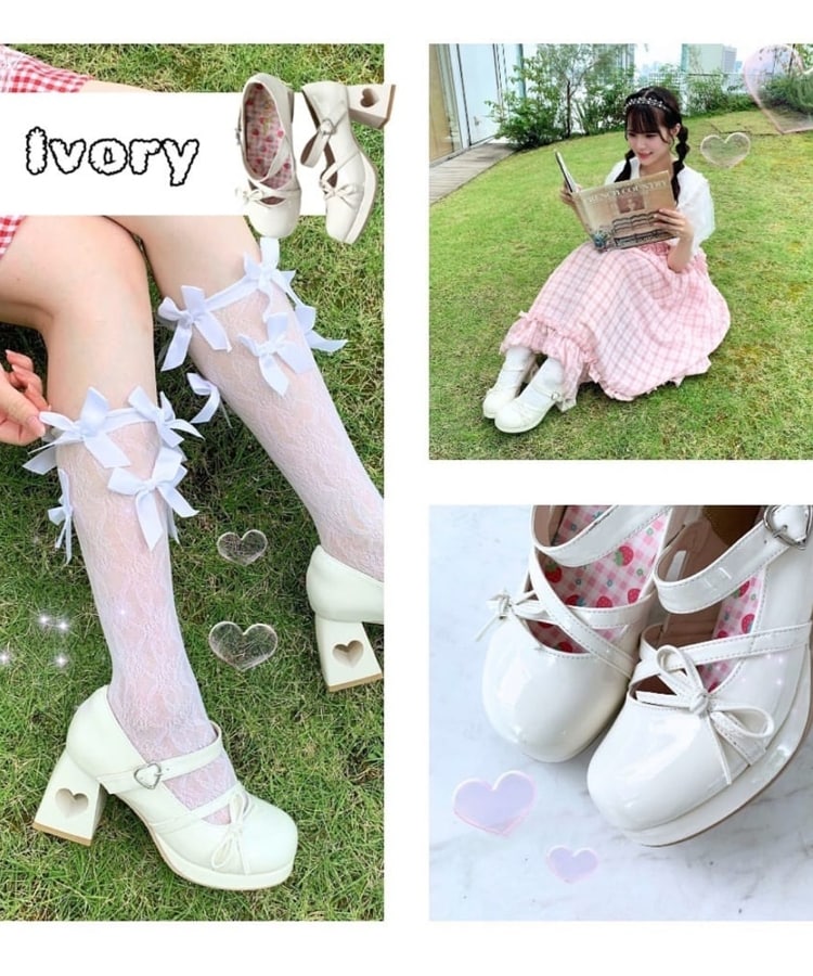 シーエス ティーアンドピー(csT&P)の大人気インフルエンサー 桜井ひかるちゃんコラボ 厚底ストラップ付ハートくり抜きヒールパンプス35