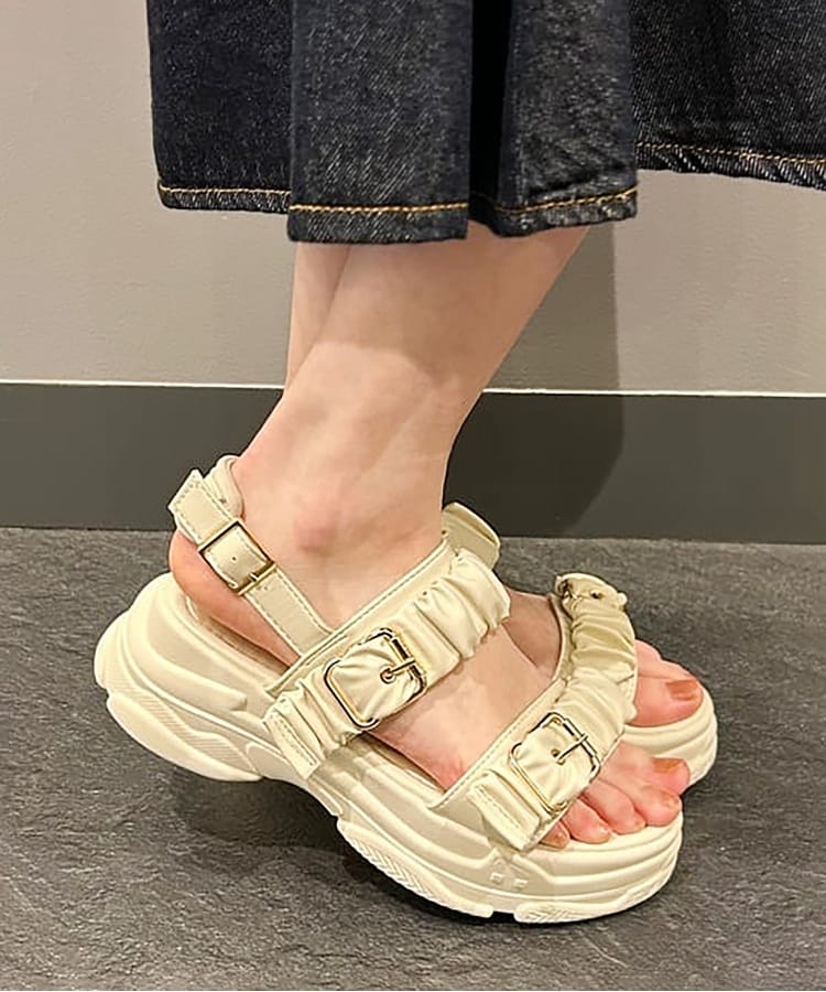 厚底クシュクシュベルトスポサン 24SS(サンダル・ミュール 厚底クシュクシュベルトスポサン 24SS(サンダル・ミュール