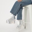 シーエス ティーアンドピー(csT&P)の厚底ハトメレースアップヒールブーツ 24SS49