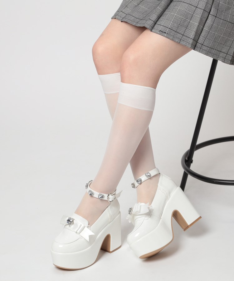 シーエス ティーアンドピー(csT&P)の厚底リボン付き3WAYキラキラパンプス23