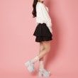 シーエス ティーアンドピー(csT&P)の地雷系 厚底リボンレースアップサンダル25