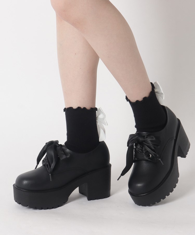 厚底サテンリボンレースアップシューズ(パンプス) | csT&P 厚底サテンリボンレースアップシューズ(パンプス) | csT&P