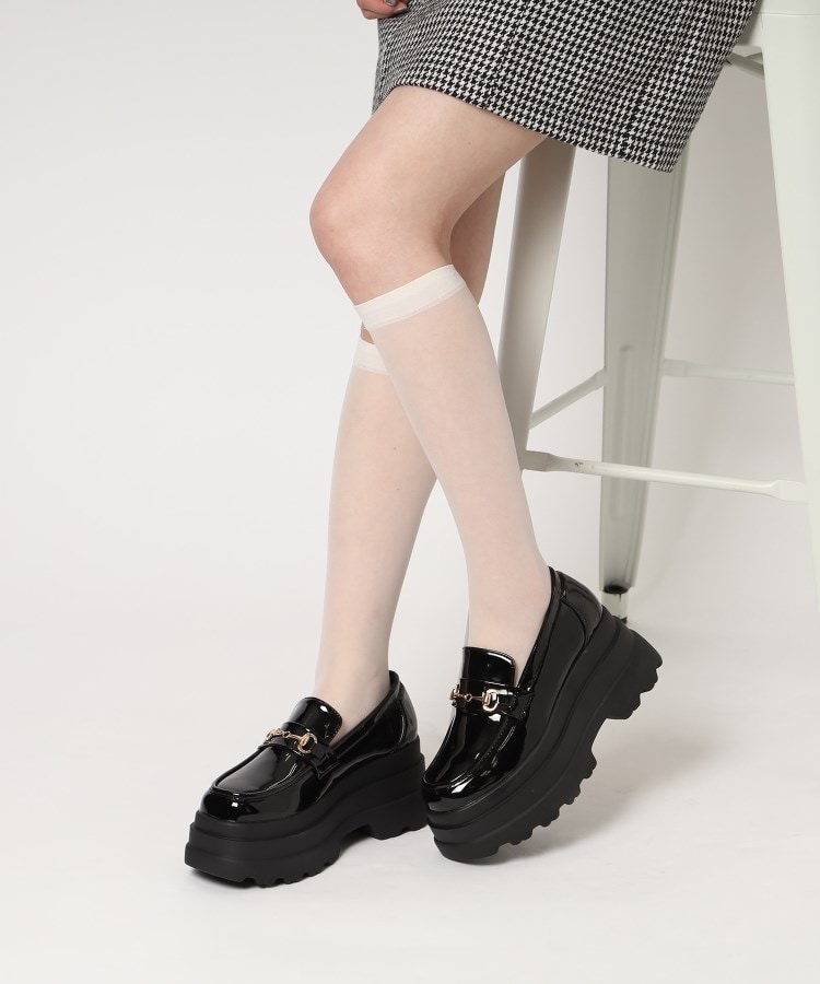 厚底2段ソールビット付きローファーパンプス(パンプス 厚底2段ソールビット付きローファーパンプス(パンプス