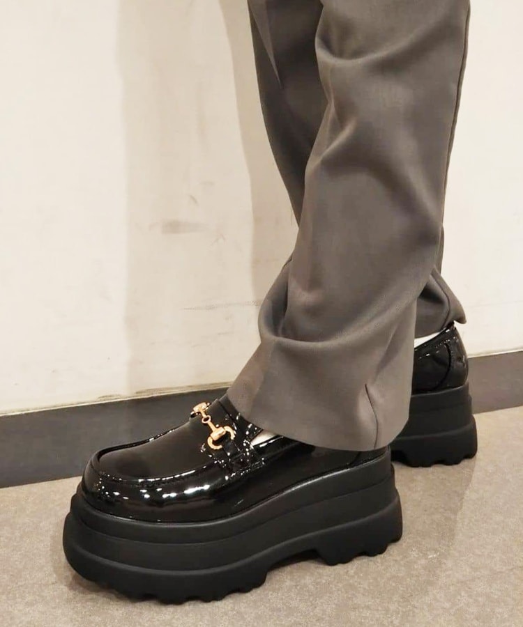 厚底2段ソールビット付きローファーパンプス(パンプス 厚底2段ソールビット付きローファーパンプス(パンプス