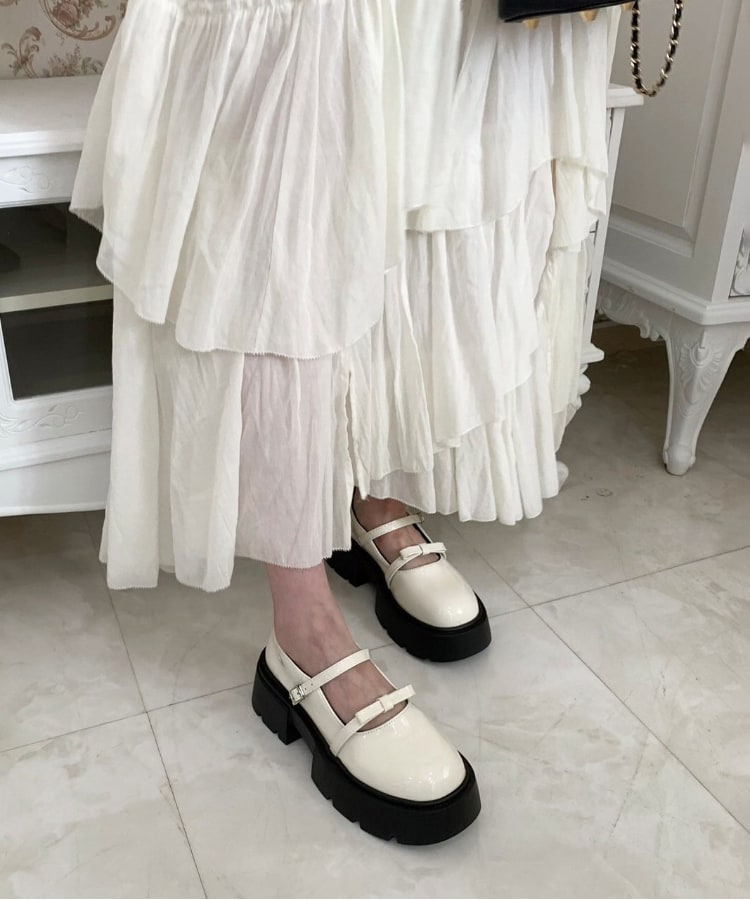 厚底 リボン付きダブルストラップパンプス(パンプス) | csT&P 厚底 リボン付きダブルストラップパンプス(パンプス) | csT&P