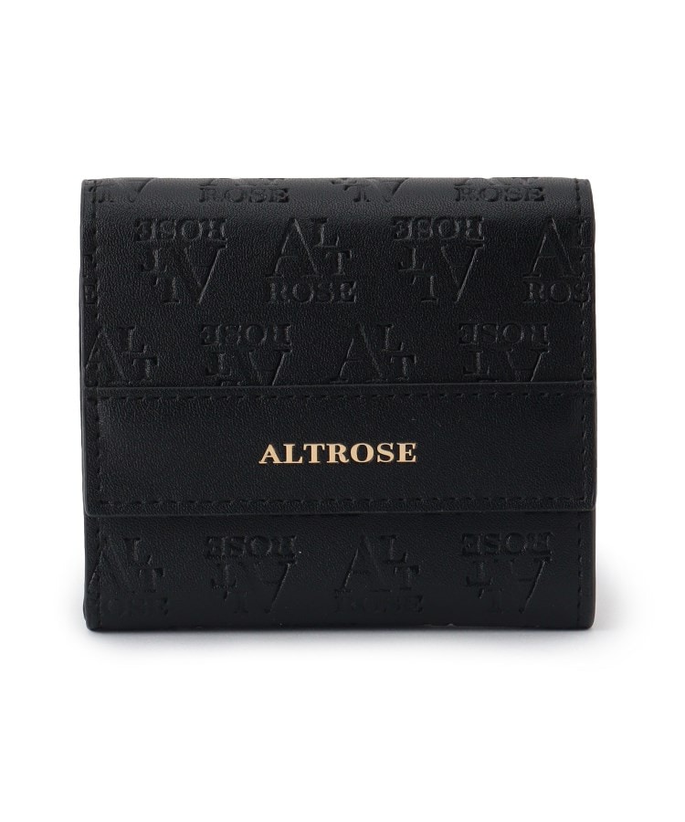 オーバー タッシェ(Ober Tashe)のボックスコイン 三つ折り財布 型押しロゴ ブラック(019)