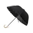 オーバー タッシェ(Ober Tashe)の遮光率100％2段折傘 晴雨兼用 日傘 スカラップ ブラック(019)