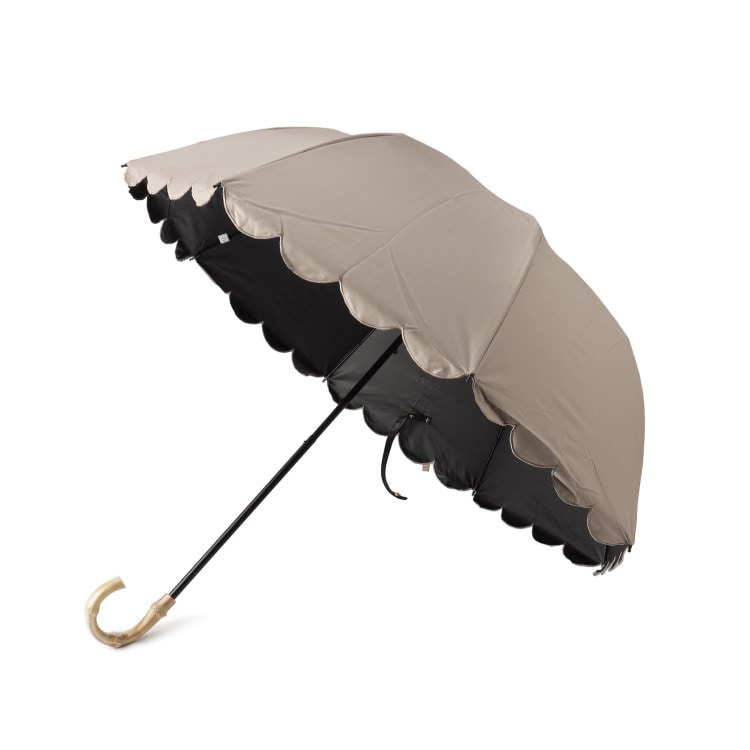 オーバー タッシェ(Ober Tashe)の遮光率100％2段折傘 晴雨兼用 日傘 スカラップ 折りたたみ傘