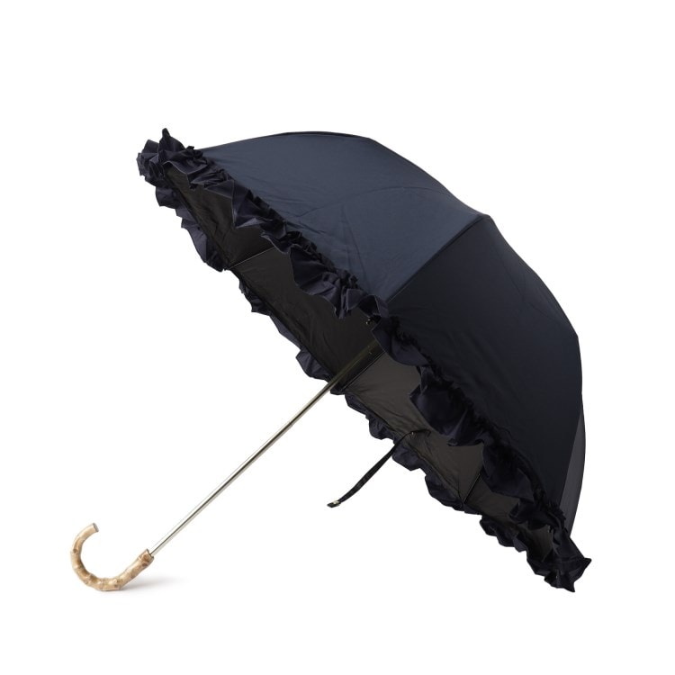 オーバー タッシェ(Ober Tashe)の遮光率100％2段折傘 晴雨兼用 日傘 フリル 折りたたみ傘