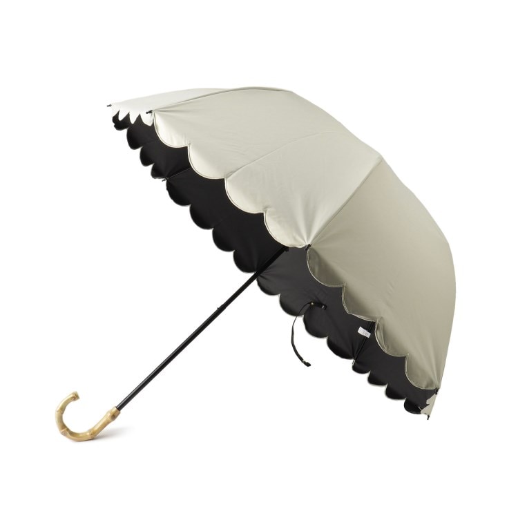 オーバー タッシェ(Ober Tashe)の遮光率100％2段折傘 晴雨兼用 日傘 スカラップ 折りたたみ傘