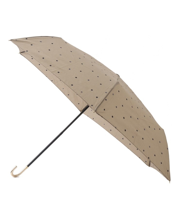 オーバー タッシェ(Ober Tashe)の雨傘 日傘 遮光 折りたたみ傘 ミルキードット ミニ ブラウン(043)