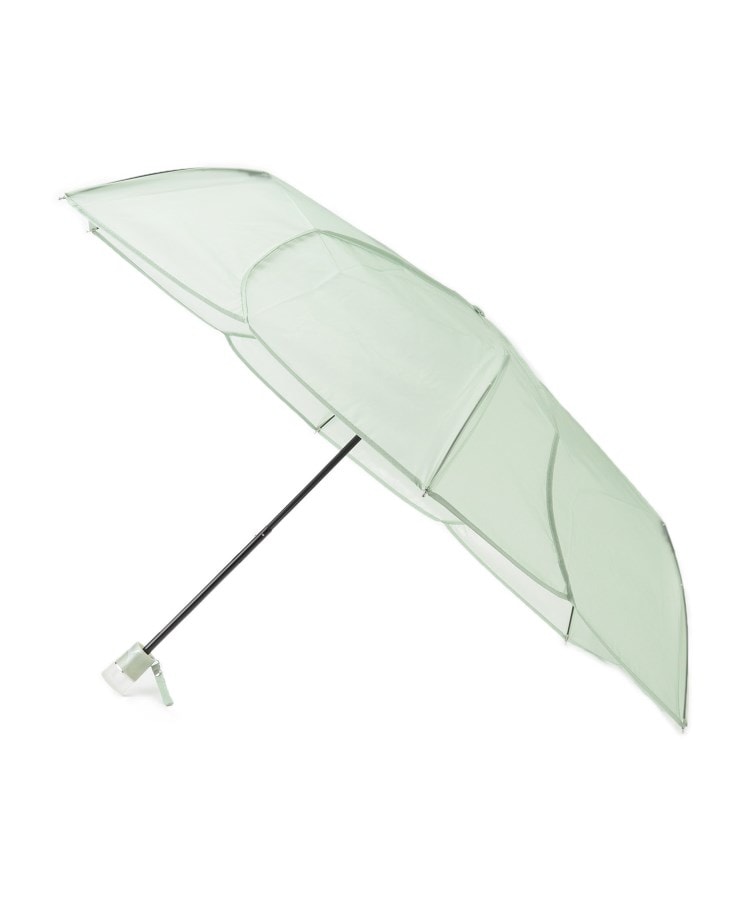 オーバー タッシェ(Ober Tashe)のクリアアンブレラ／パウダリーフローラミニ 折りたたみ傘 雨傘 グリーン(022)